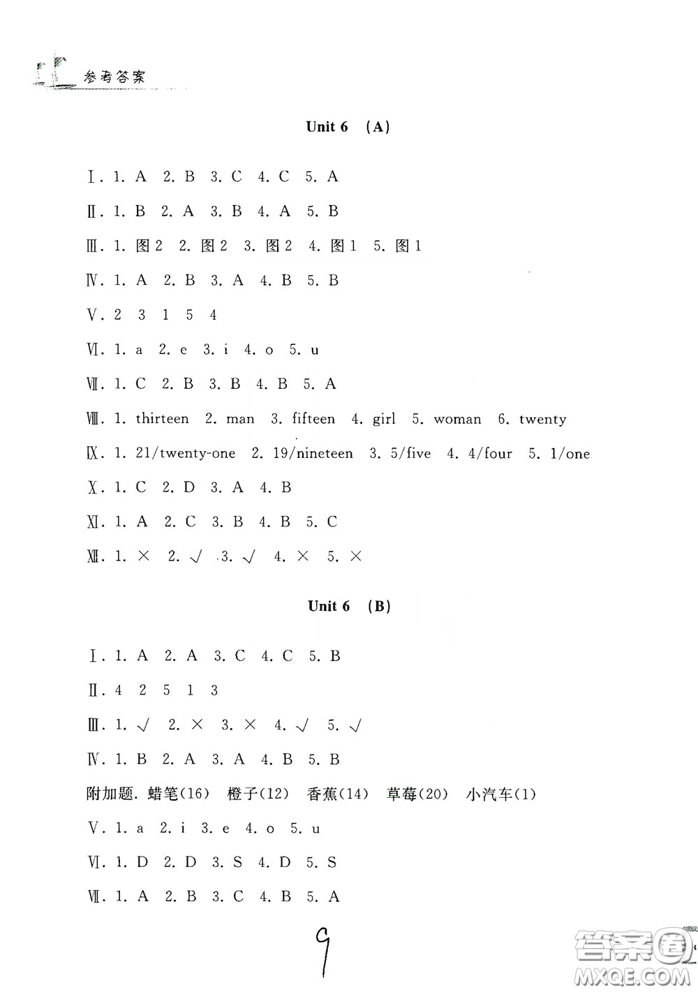 浙江工商大學出版社2020學力測評小學單元測試卷三年級英語下冊答案