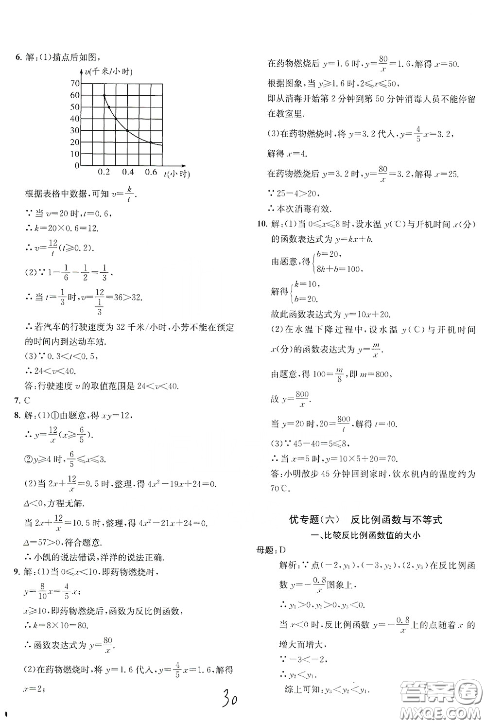 浙江工商大學(xué)出版社2020一閱優(yōu)品作業(yè)本數(shù)學(xué)A本八年級(jí)下冊(cè)浙教版答案