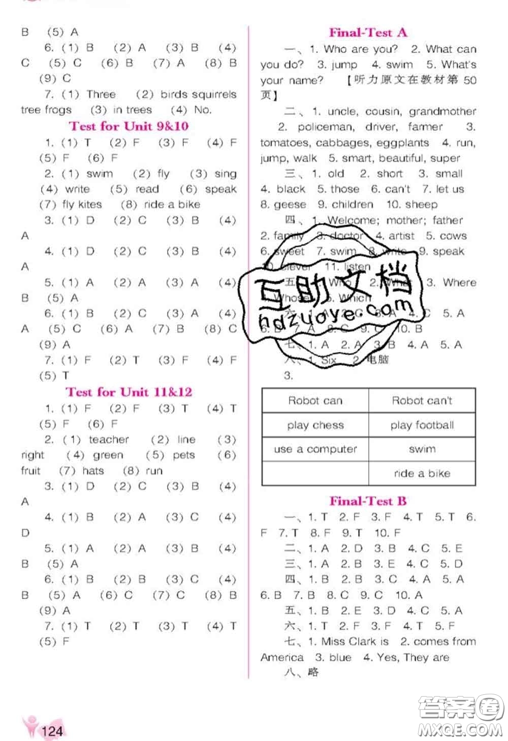 遼海出版社2020新版新課程能力培養(yǎng)四年級英語下冊遼師版三起答案