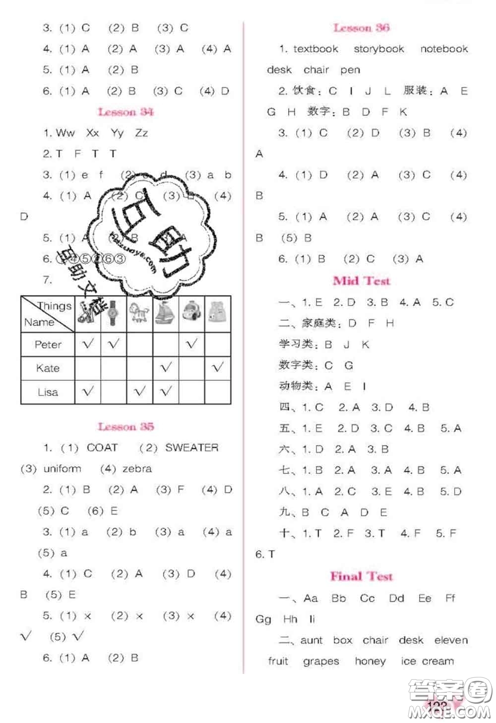 遼海出版社2020新版新課程能力培養(yǎng)三年級英語下冊人教版三起答案