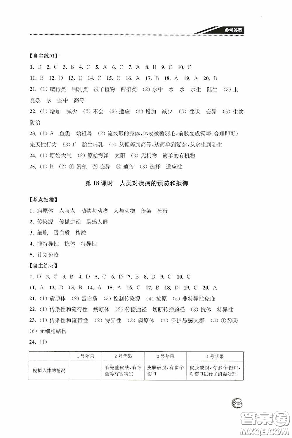 南通名卷學(xué)業(yè)水平測試2020南通市中考復(fù)習(xí)指南針生物答案