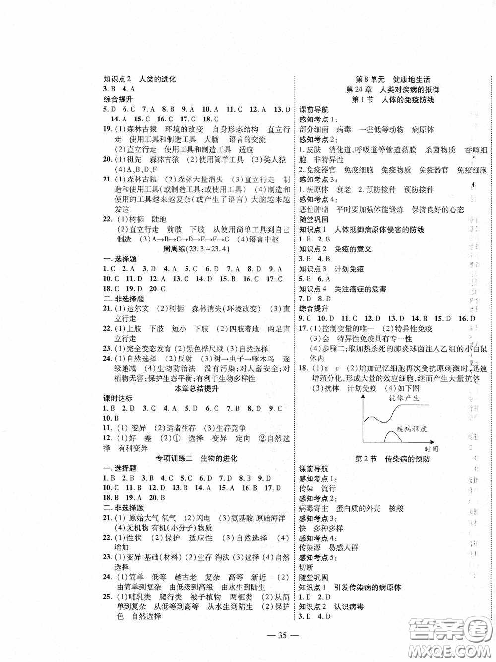 世界圖書出版公司2020新課程成長資源課時精練八年級生物下冊蘇教版答案