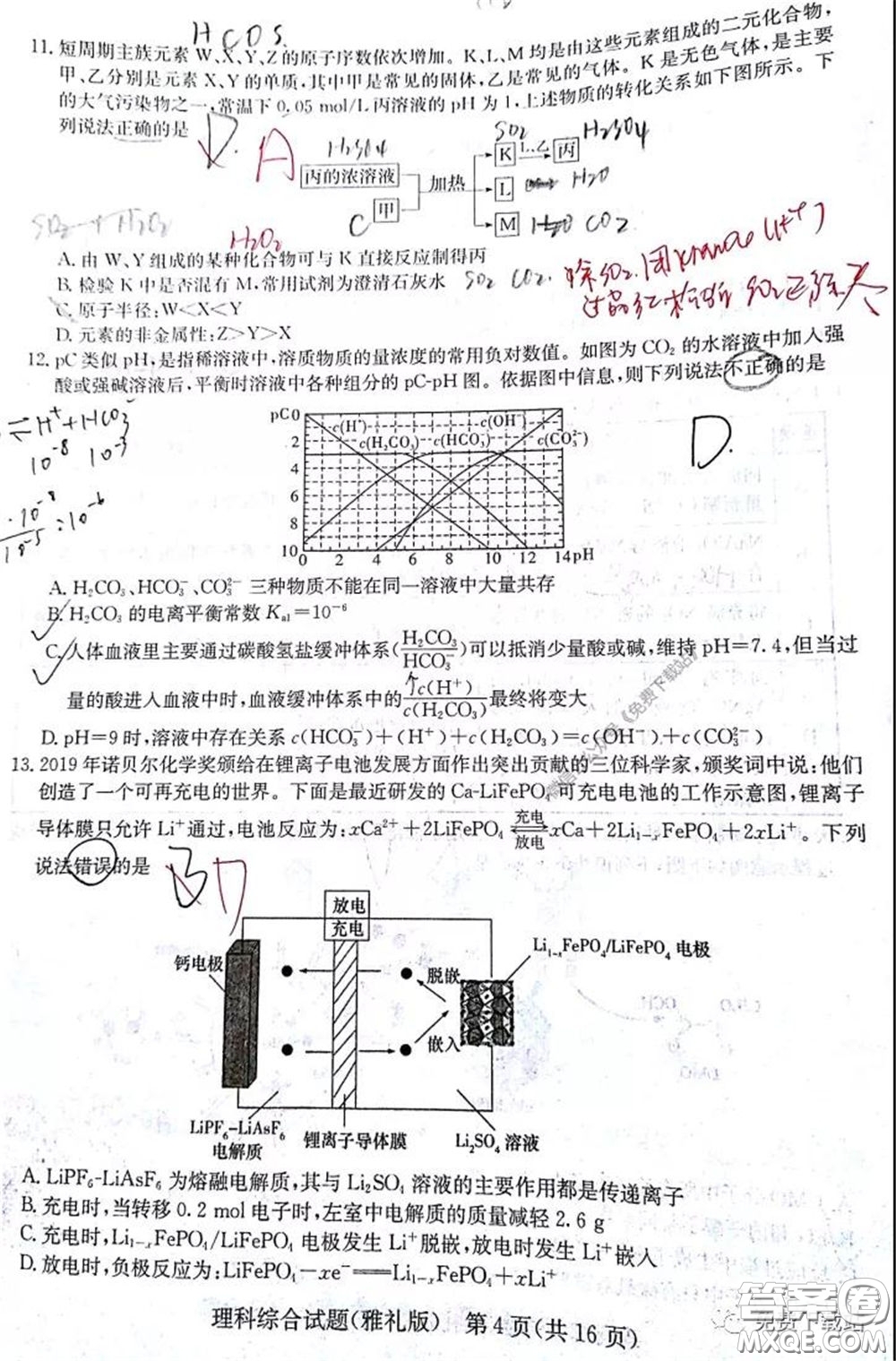 炎德英才大聯(lián)考雅禮中學(xué)2020屆高三月考卷八理科綜合試題及答案