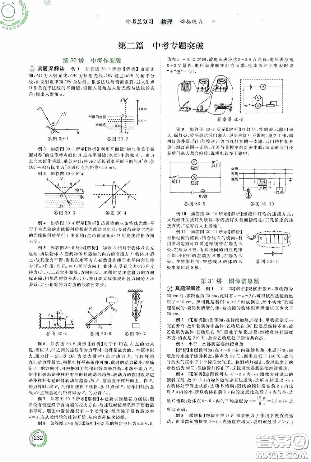 廣西教育出版社2020中考先鋒中考總復(fù)習(xí)物理課標(biāo)版A答案