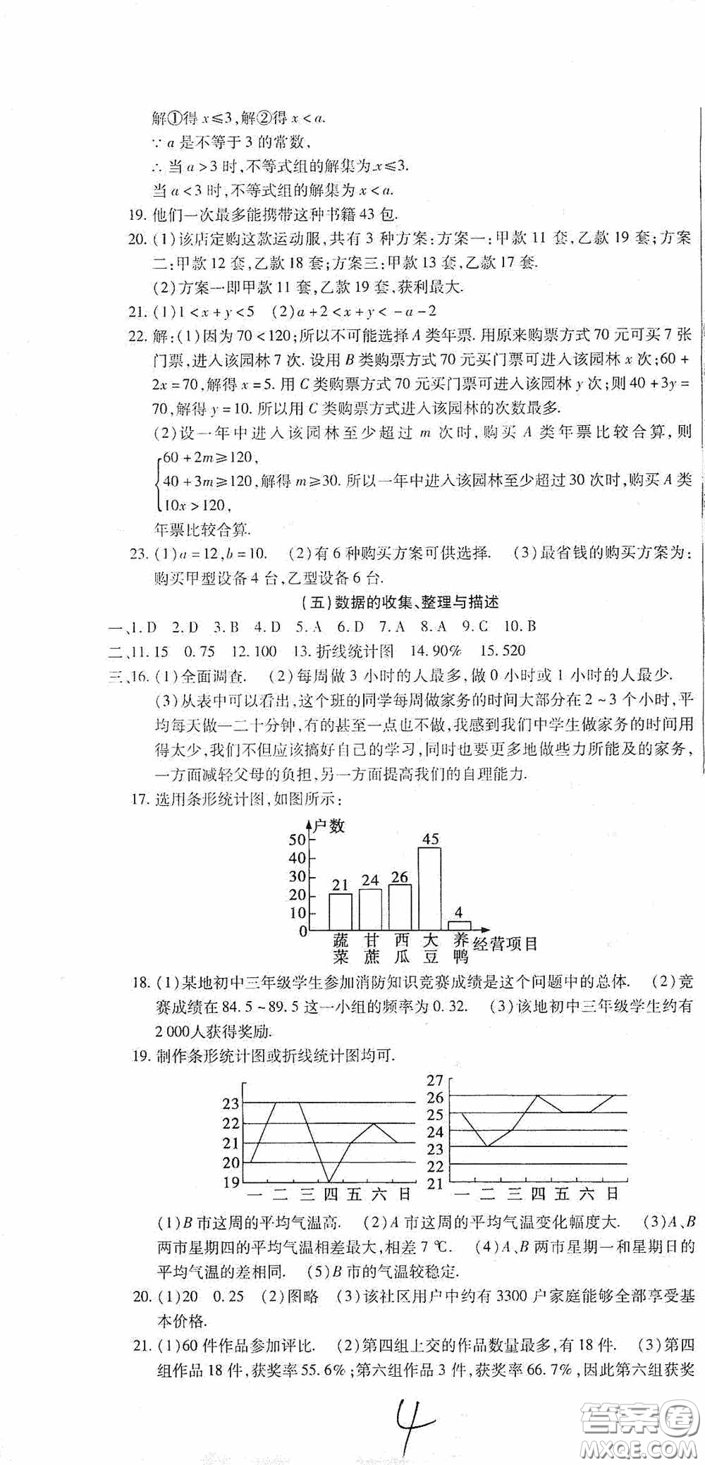 全程測評試卷2020期末復(fù)習(xí)大沖刺數(shù)學(xué)七年級下冊答案