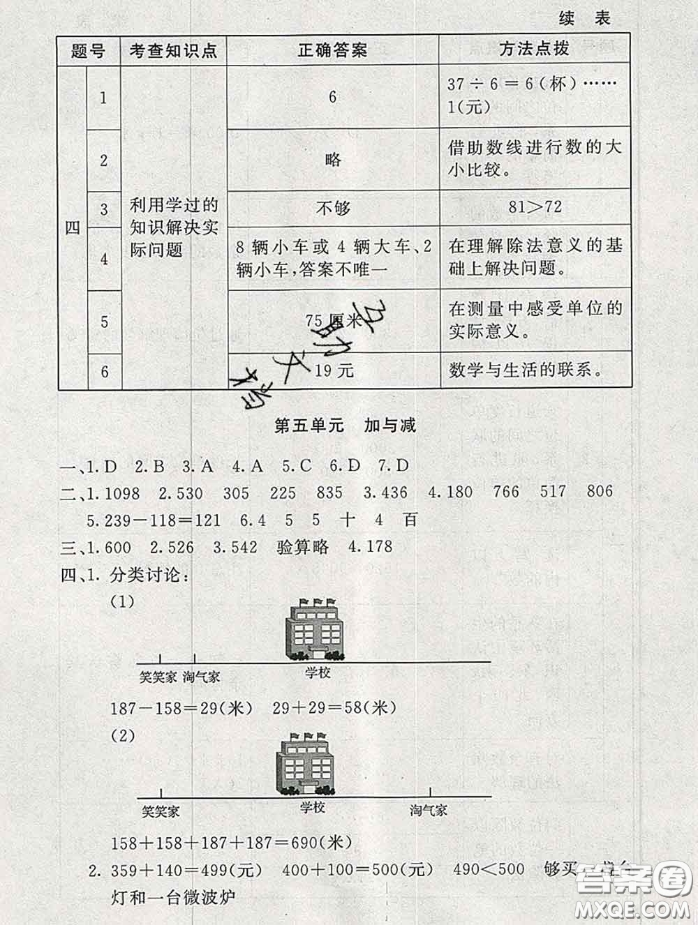 2020春海淀名師伴你學(xué)同步學(xué)練測(cè)二年級(jí)數(shù)學(xué)下冊(cè)北師版答案