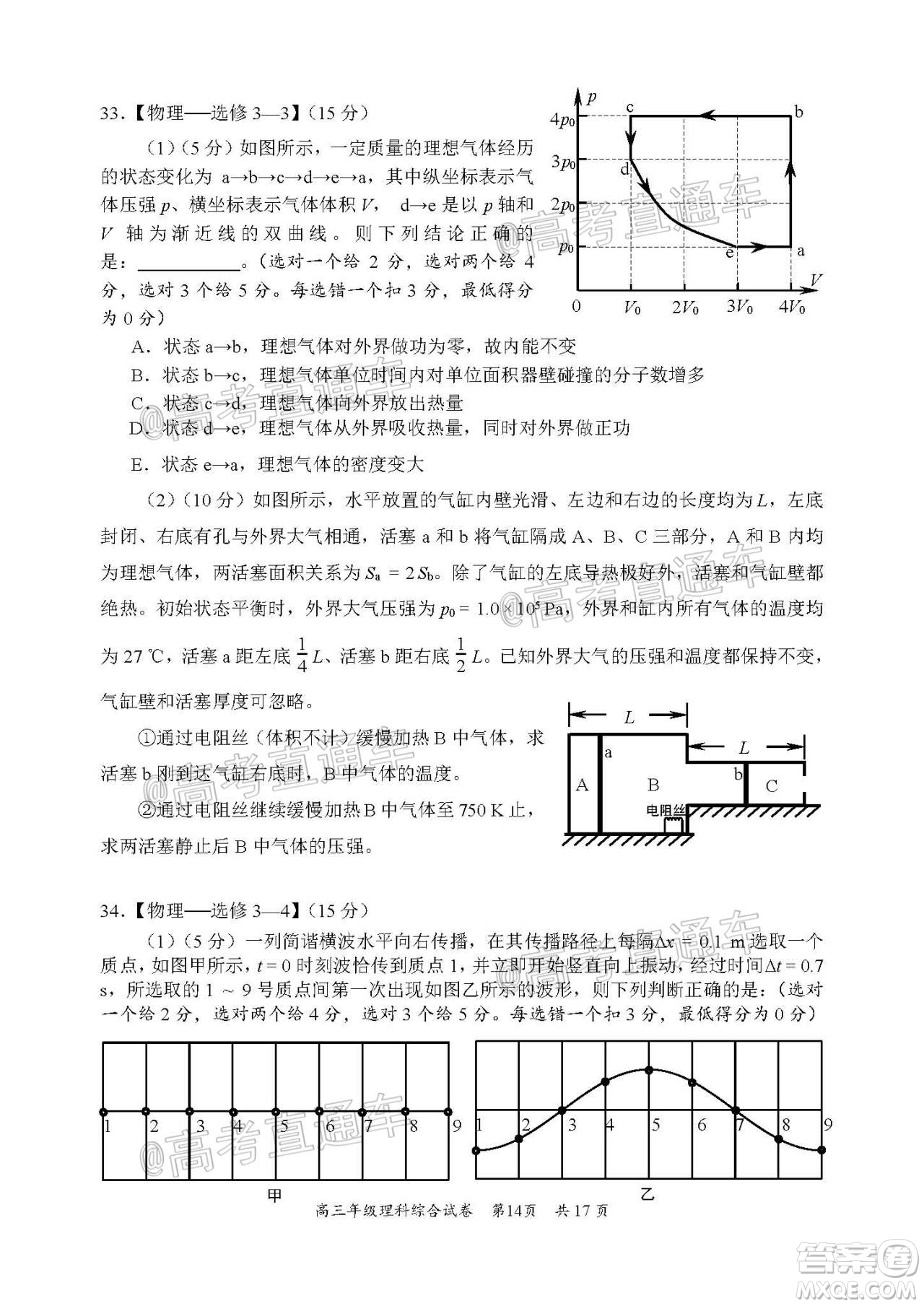 武昌區(qū)2020屆高三年級四月調(diào)考理綜試題及答案