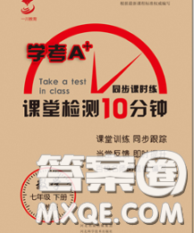 2020一川教育學考A+課堂檢測10分鐘七年級數(shù)學下冊人教版答案