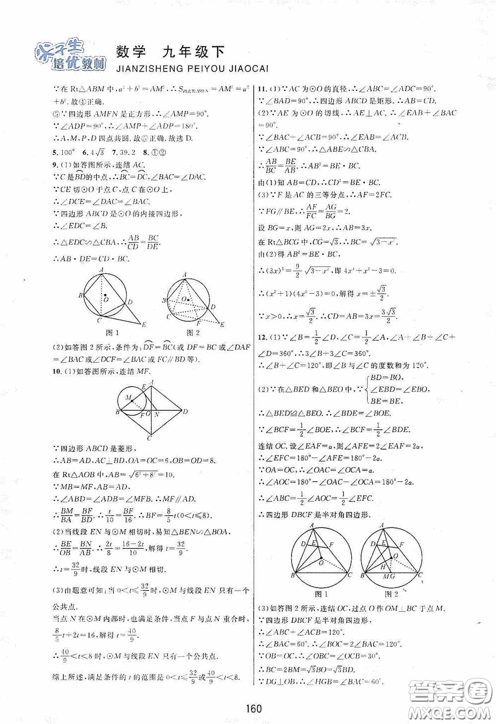 浙江教育出版社2020尖子生培優(yōu)教材九年級(jí)下冊(cè)數(shù)學(xué)浙教版雙色版答案