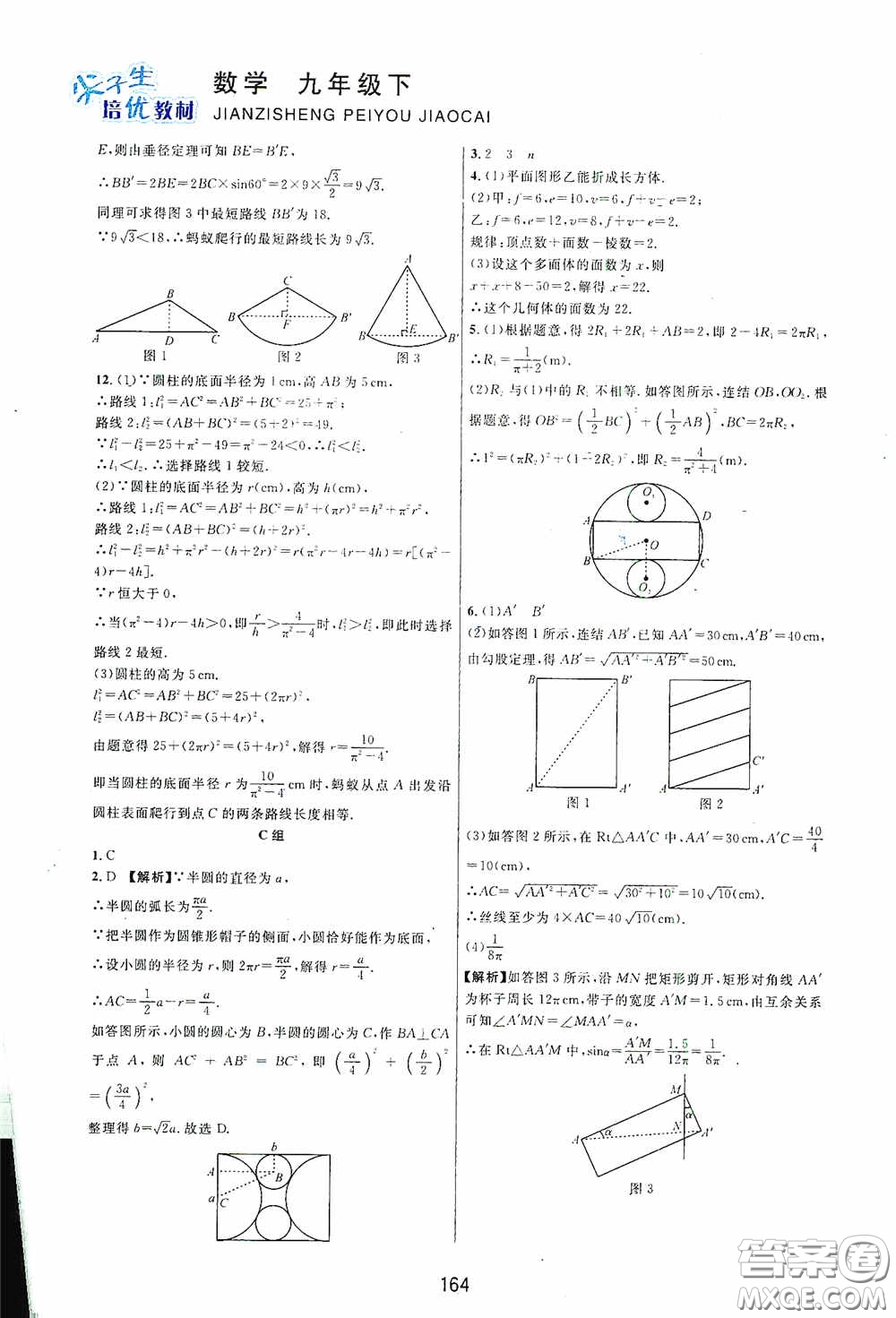 浙江教育出版社2020尖子生培優(yōu)教材九年級(jí)下冊(cè)數(shù)學(xué)浙教版雙色版答案