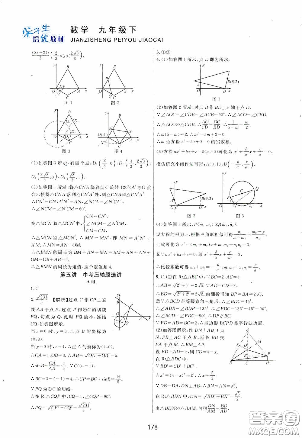 浙江教育出版社2020尖子生培優(yōu)教材九年級(jí)下冊(cè)數(shù)學(xué)浙教版雙色版答案