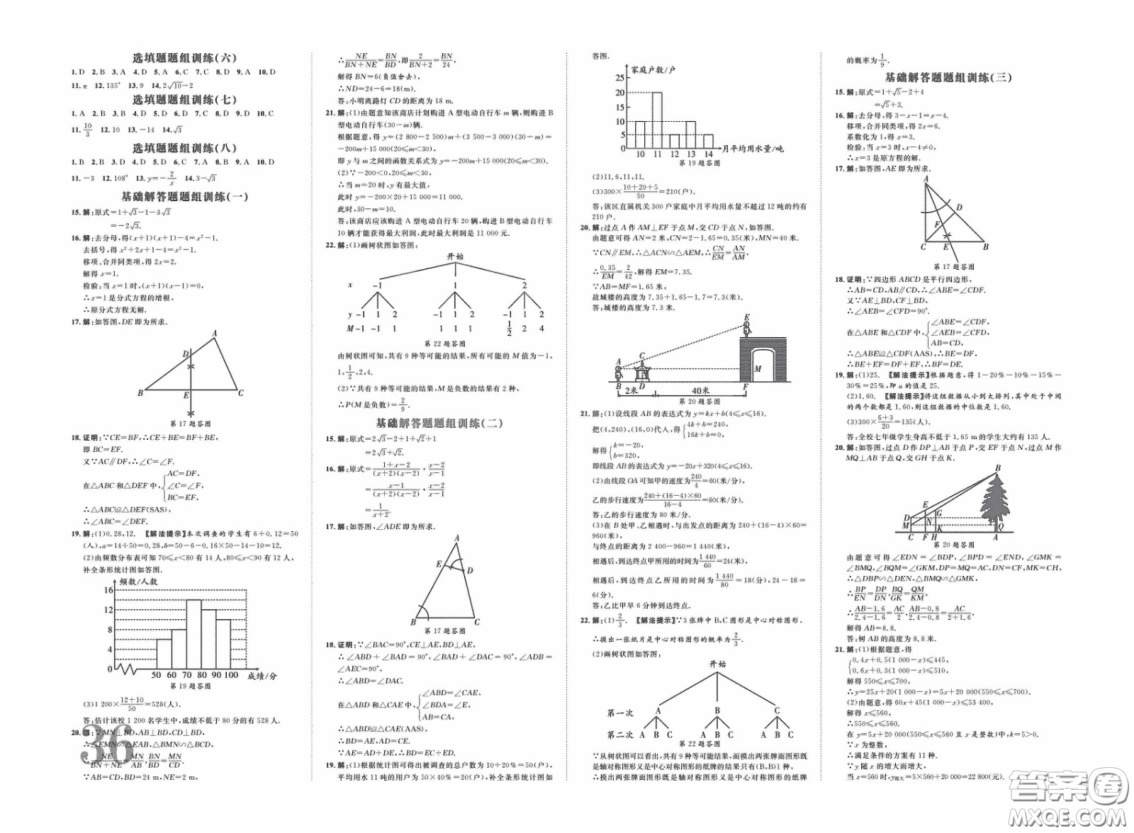 世界圖書出版公司2020陜西中考總復習優(yōu)化指導精講版數(shù)學答案