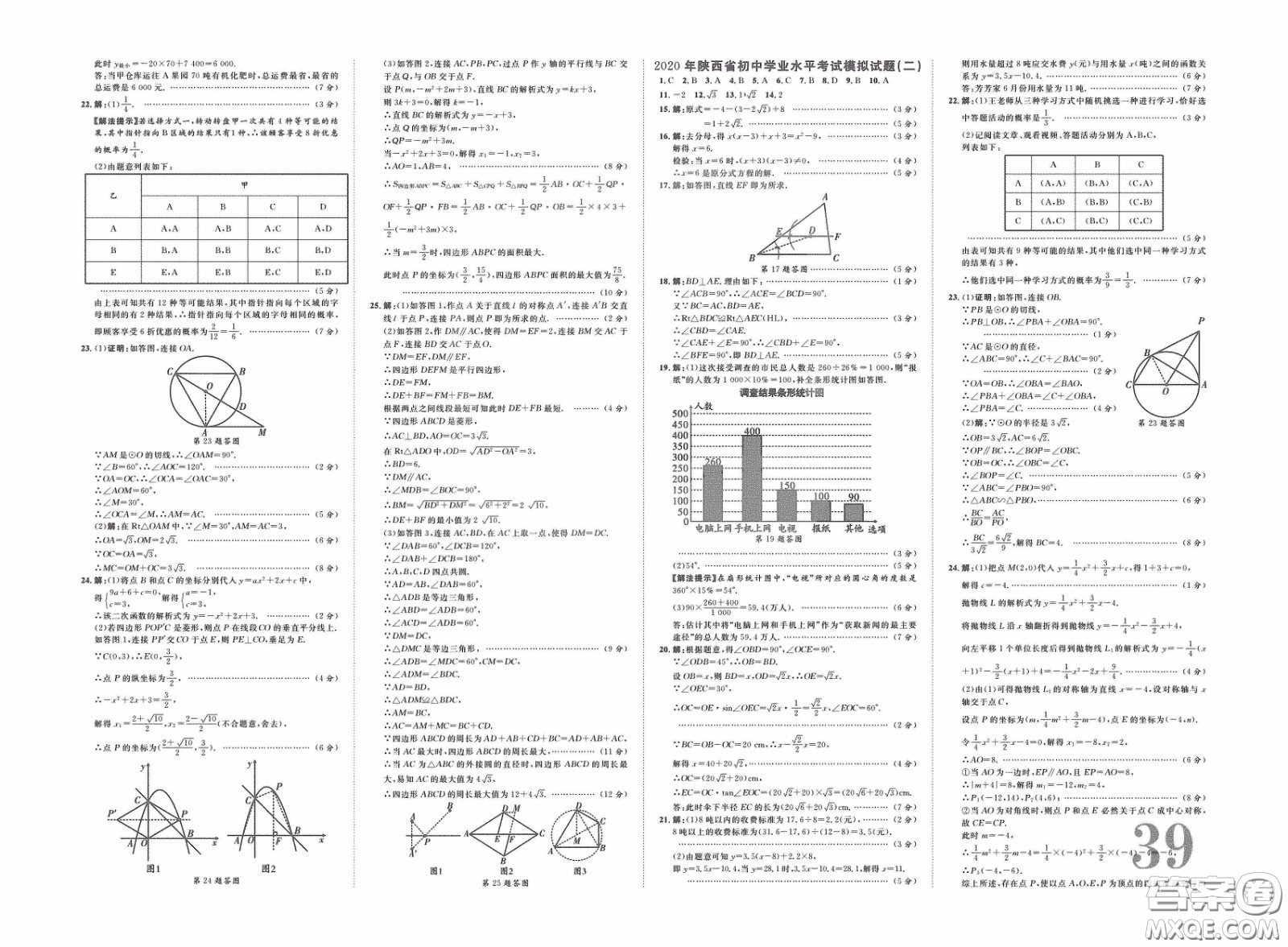 世界圖書出版公司2020陜西中考總復習優(yōu)化指導精講版數(shù)學答案