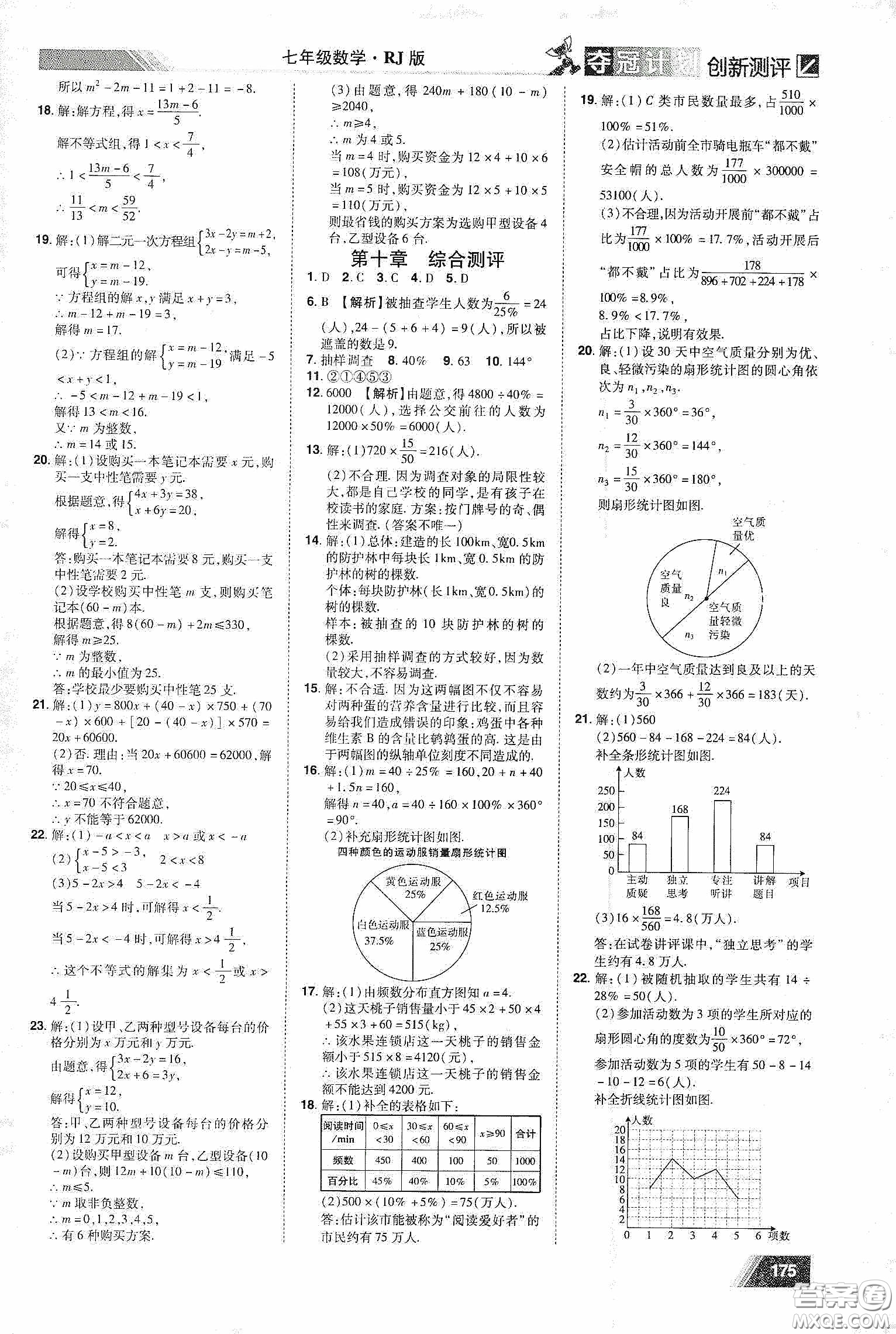 2020奪冠計劃初中創(chuàng)新測評七年級數(shù)學(xué)下冊人教版江西專版答案