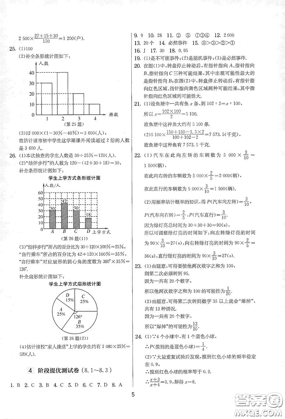 吉林教育出版社2020實驗班提優(yōu)大考卷數(shù)學八年級下冊蘇科版答案