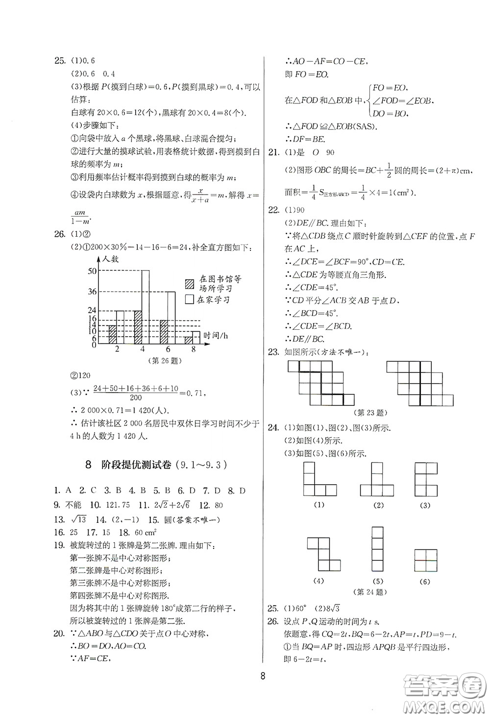 吉林教育出版社2020實驗班提優(yōu)大考卷數(shù)學八年級下冊蘇科版答案