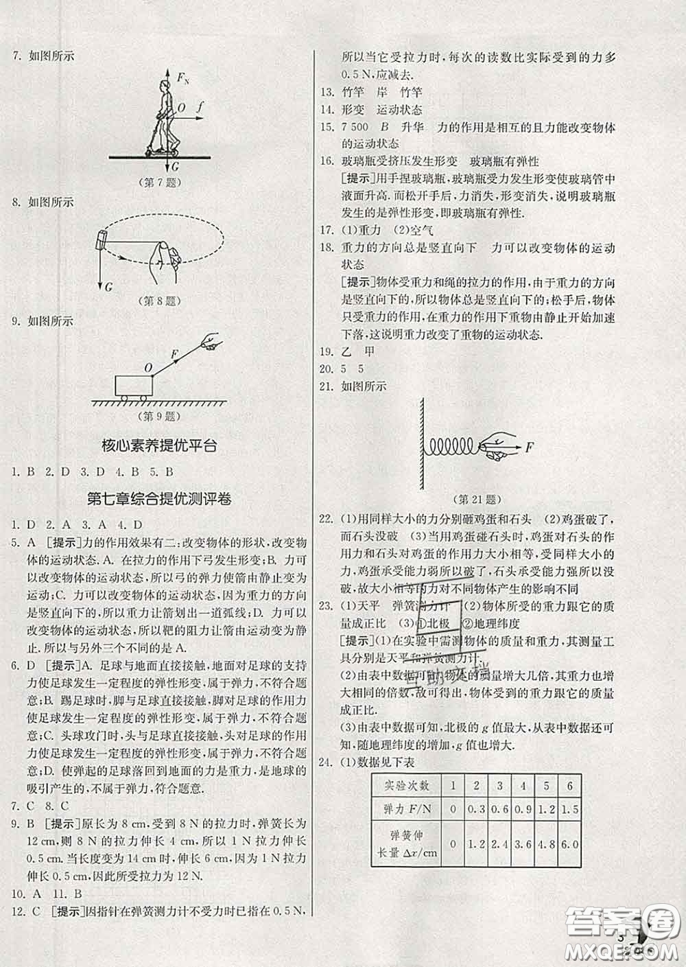 春雨教育2020春實驗班提優(yōu)訓(xùn)練八年級物理下冊人教版答案