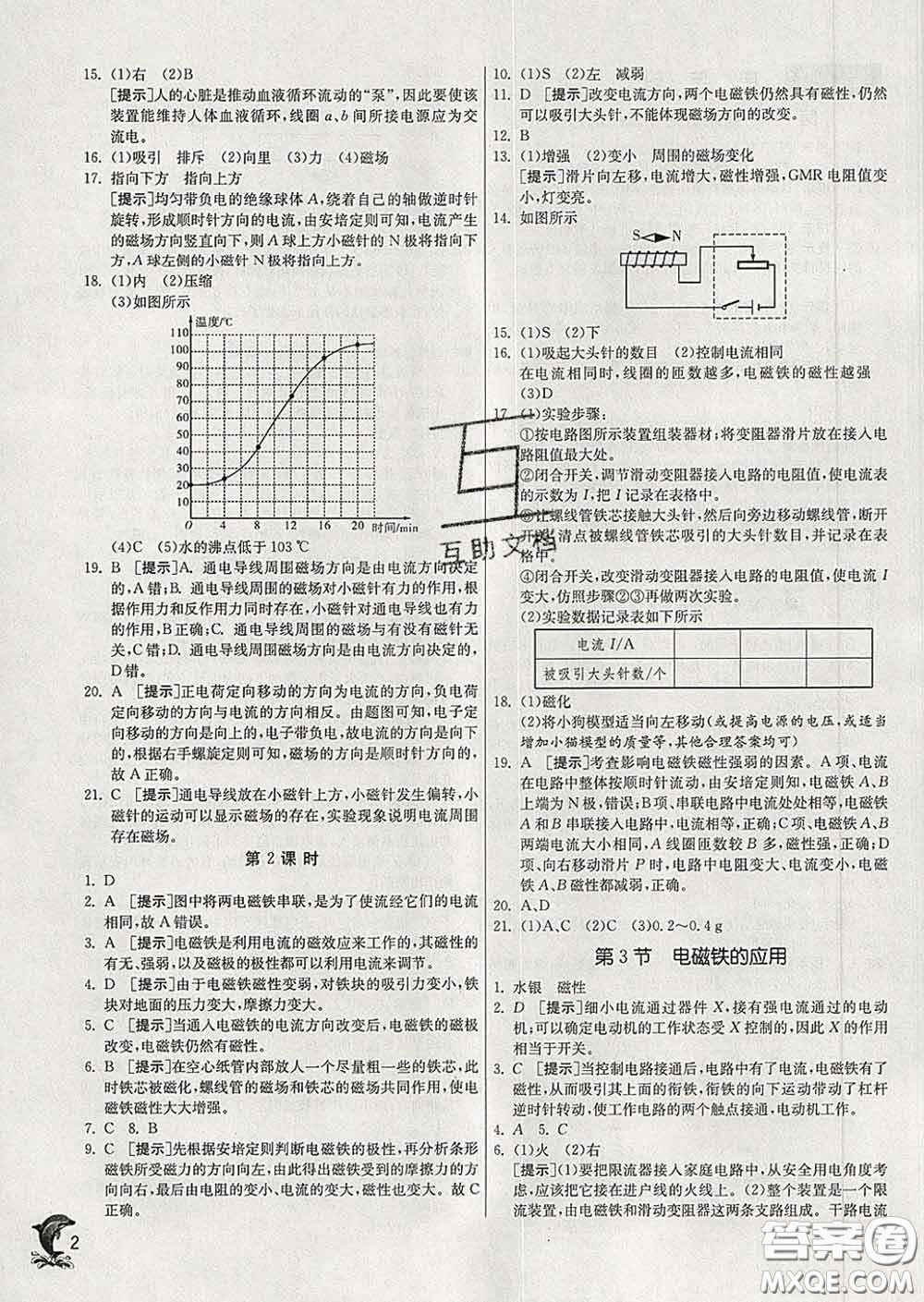 春雨教育2020春實(shí)驗(yàn)班提優(yōu)訓(xùn)練八年級(jí)科學(xué)下冊(cè)浙教版答案