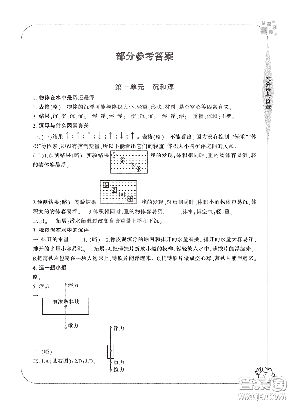 寧波出版社2020學(xué)習(xí)方法指導(dǎo)叢書五年級科學(xué)下冊人教版答案