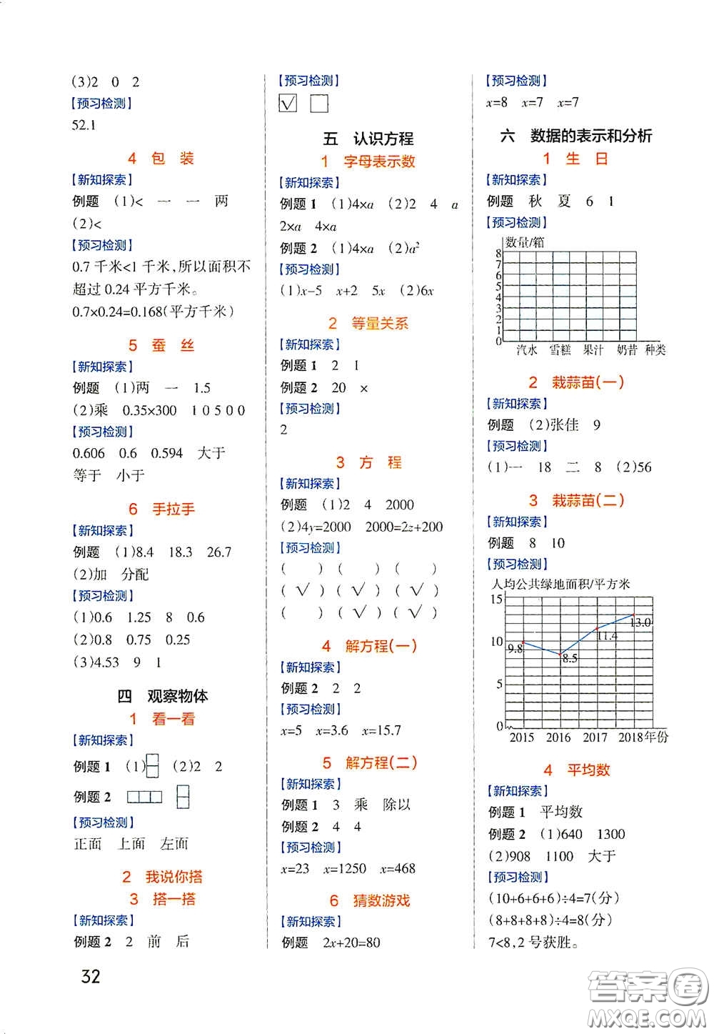 遼寧教育出版社2020小學(xué)學(xué)霸作業(yè)本高效預(yù)習(xí)冊(cè)數(shù)學(xué)四年級(jí)下冊(cè)北師大版答案