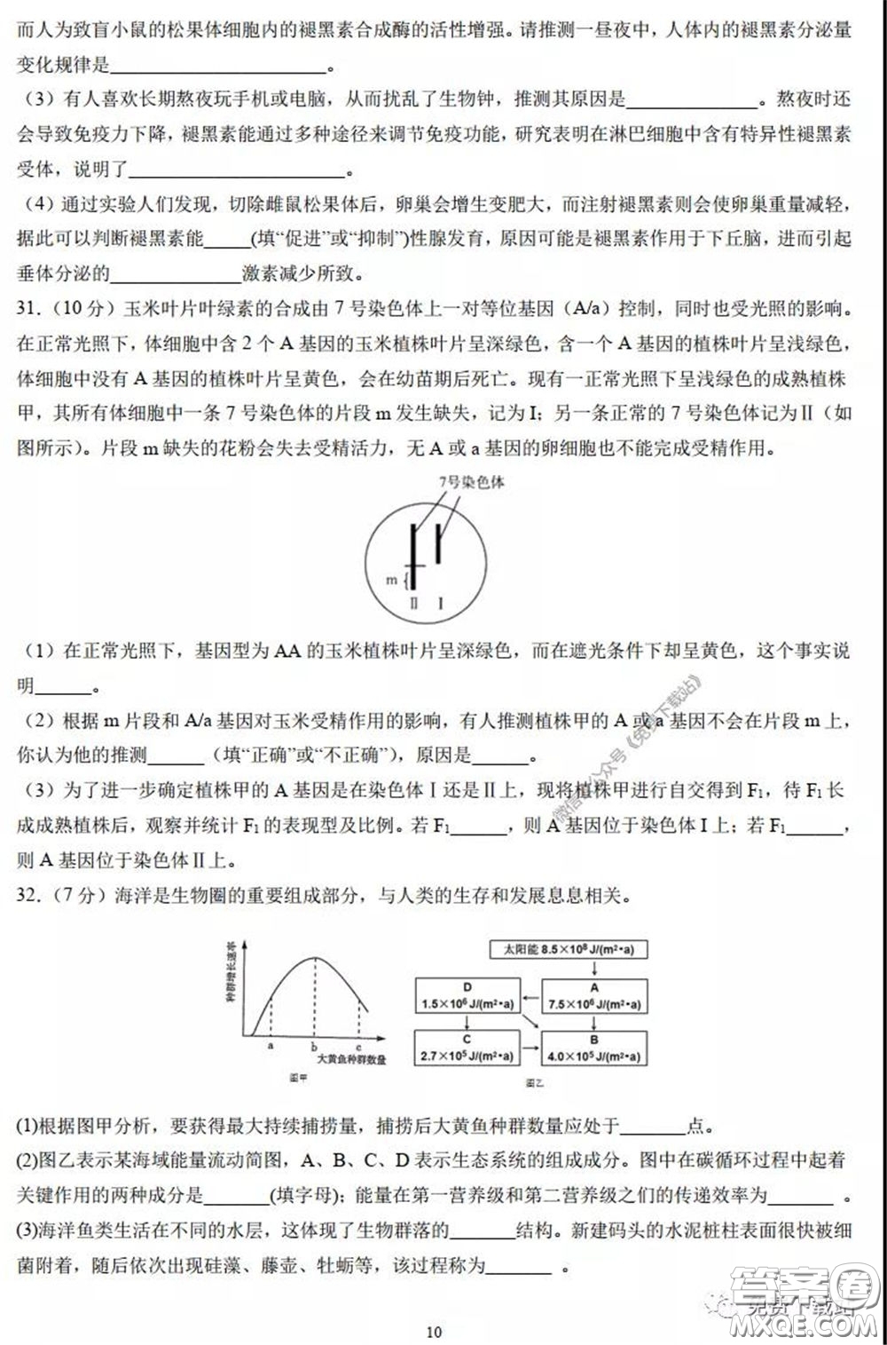 襄陽四中2020屆高三下學(xué)期5月第一次周考理科綜合試題及答案