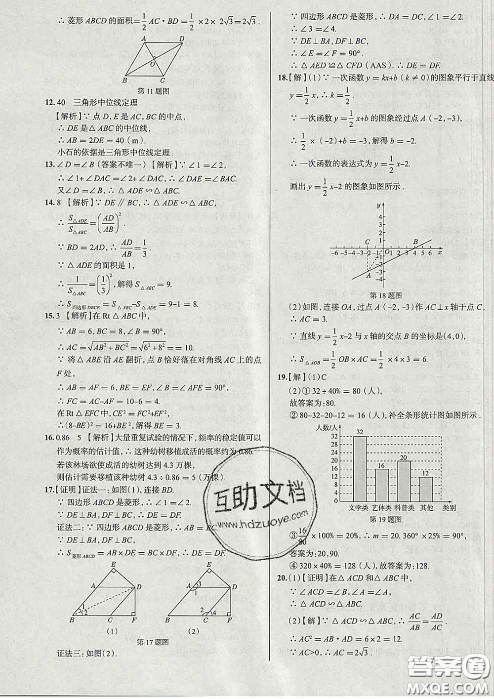 2020新版真題圈北京考生專用練考試卷八年級數學下冊答案