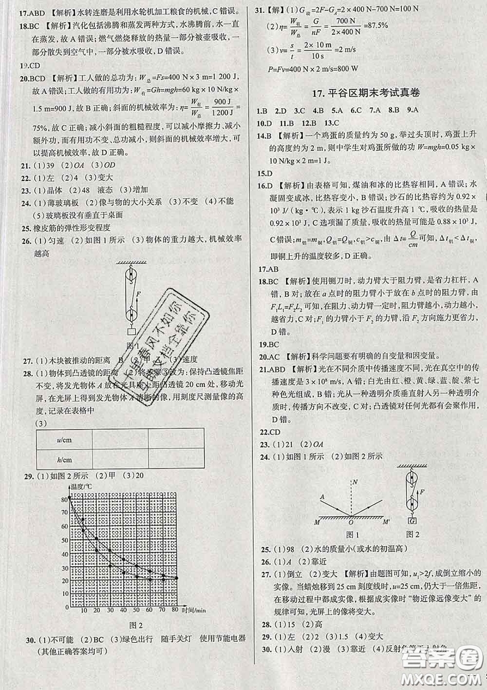 2020新版真題圈北京考生專用練考試卷八年級(jí)物理下冊(cè)答案