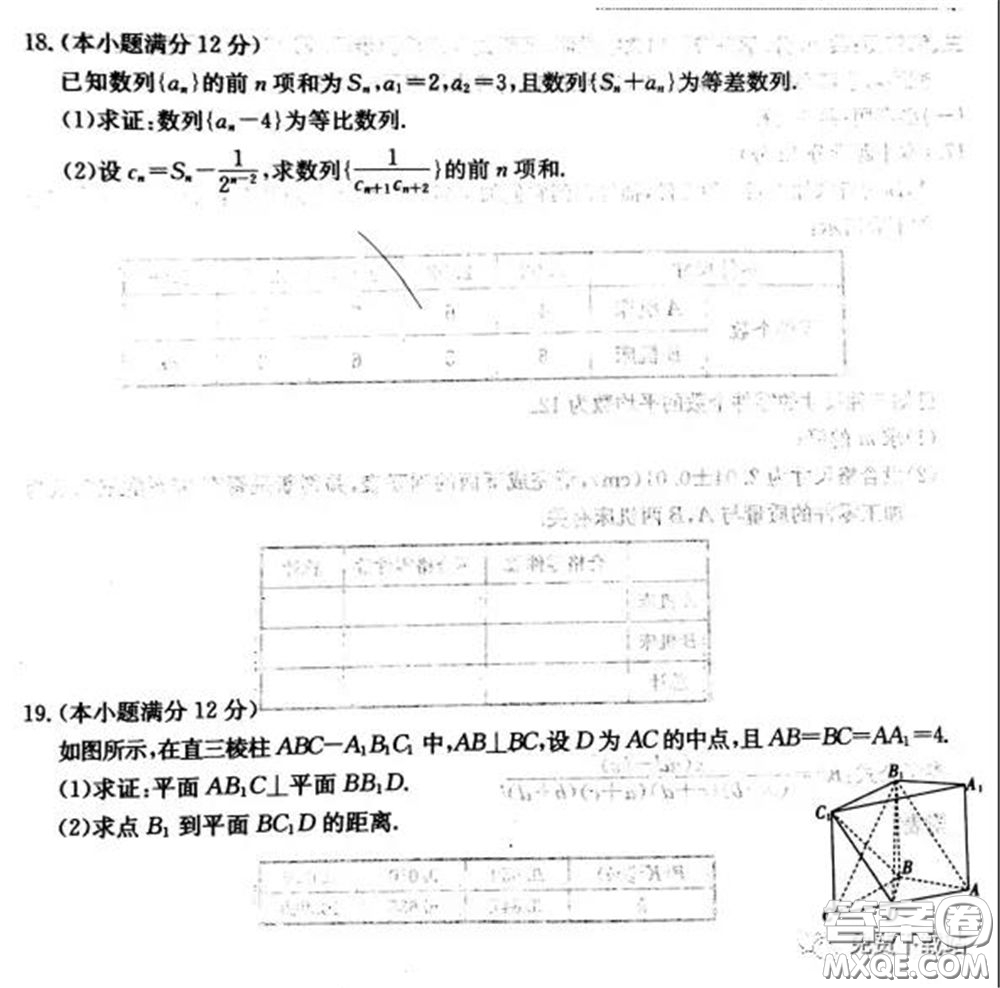 2020年全國(guó)100所名校最新高考模擬示范卷七文理科數(shù)學(xué)卷試題及答案