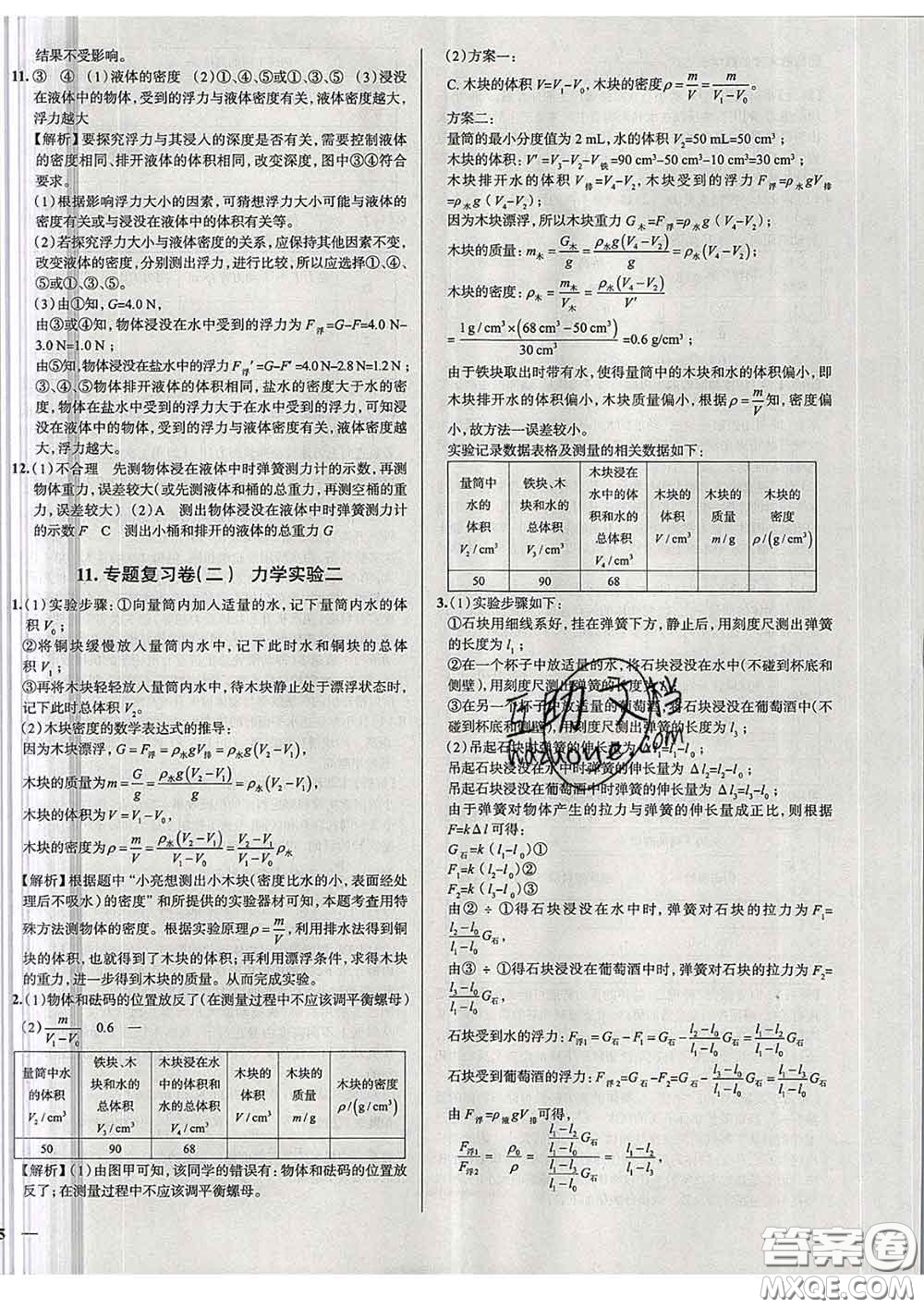 2020新版真題圈天津考生專用練考試卷八年級物理下冊答案