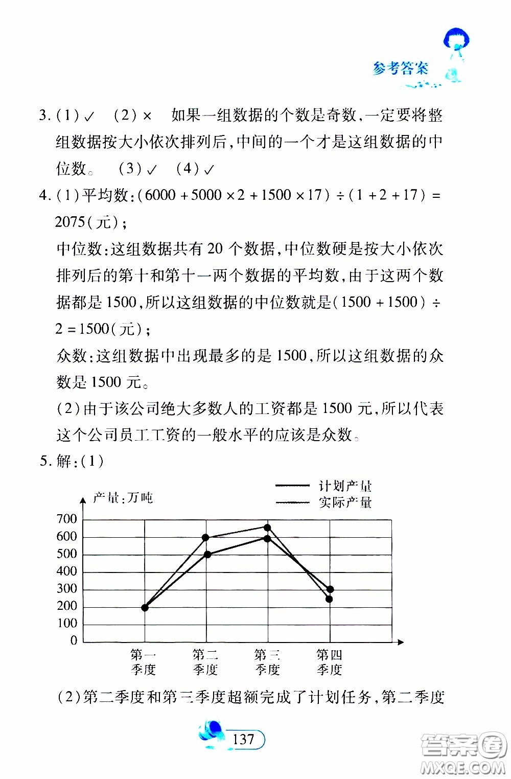 二十一世紀(jì)出版社2020年數(shù)學(xué)新思維五年級下冊參考答案