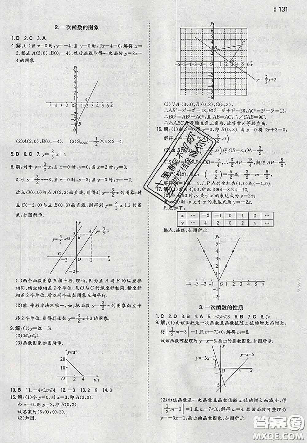 2020新版一本同步訓(xùn)練初中數(shù)學(xué)八年級(jí)下冊(cè)華師版答案