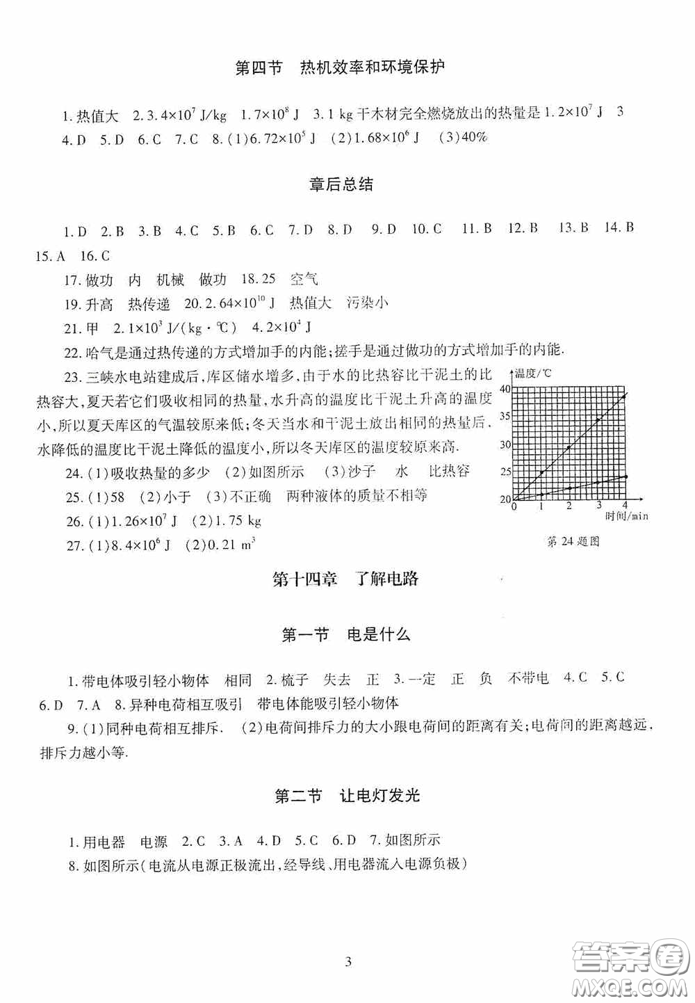 明天出版社2020智慧學(xué)習(xí)物理九年級(jí)全一冊(cè)答案