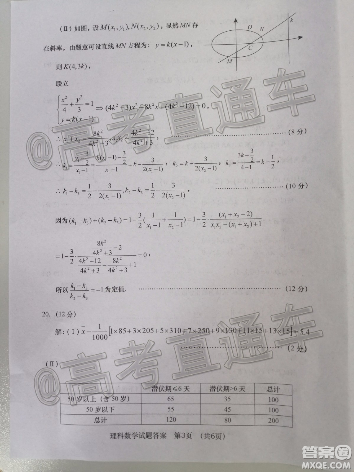 渭南市2020年高三教學(xué)質(zhì)量檢測二理科數(shù)學(xué)試題及答案