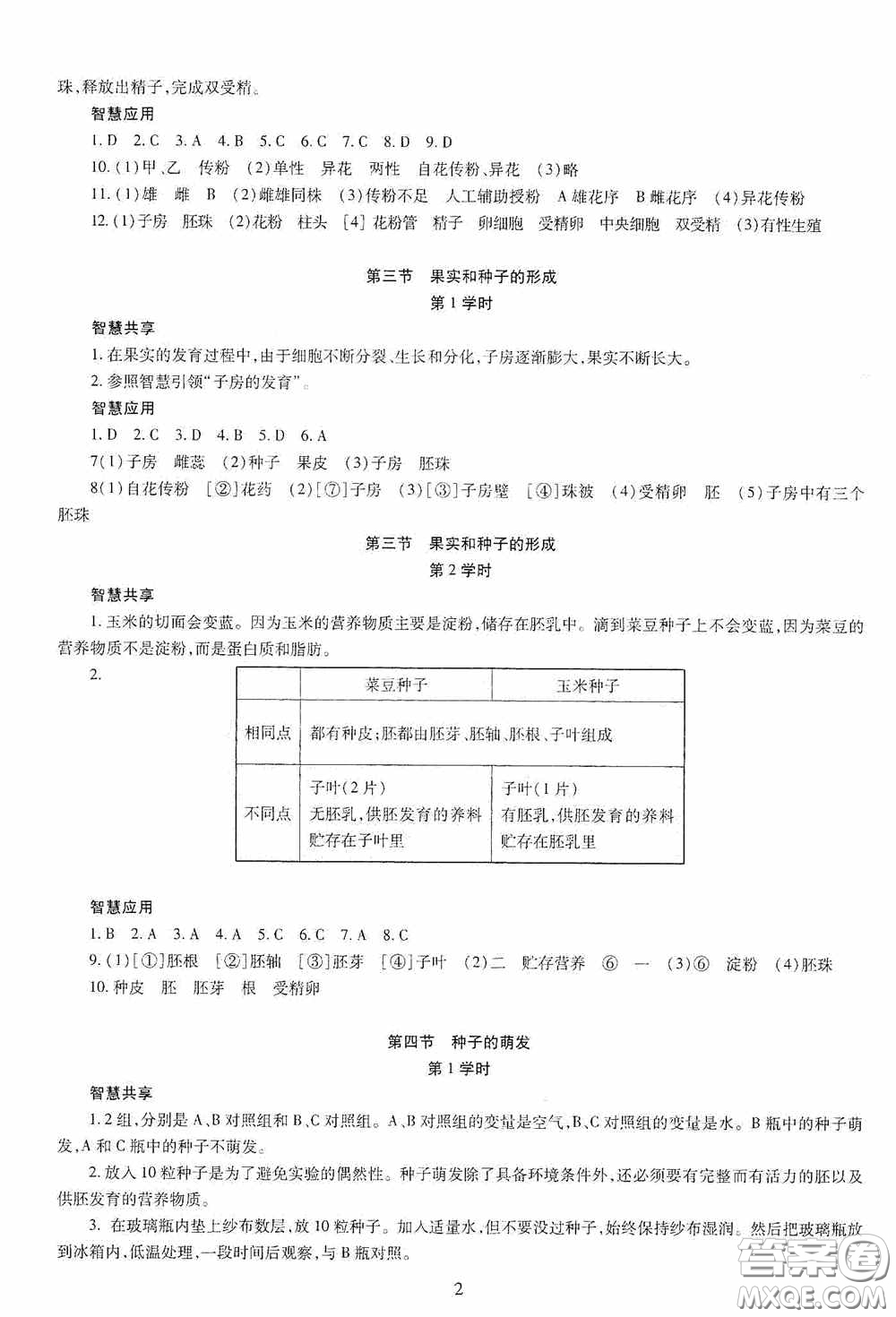 明天出版社2020智慧學(xué)習(xí)生物學(xué)八年級全一冊答案