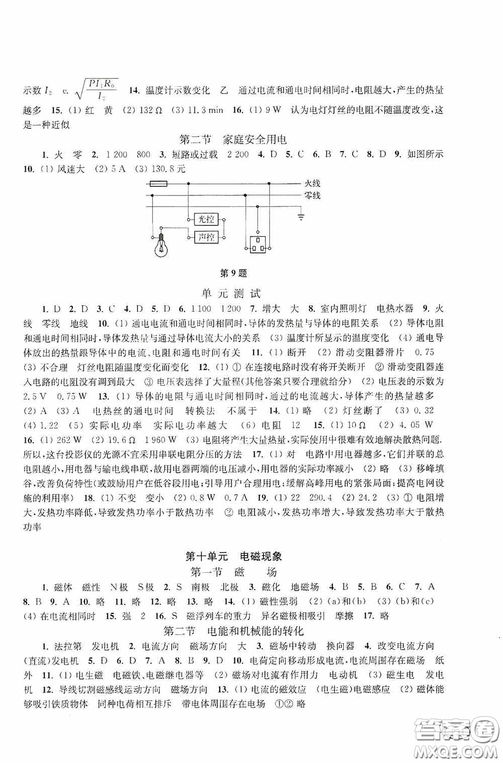 上?？茖W(xué)技術(shù)出版社2020新課程初中學(xué)習(xí)能力自測叢書物理答案