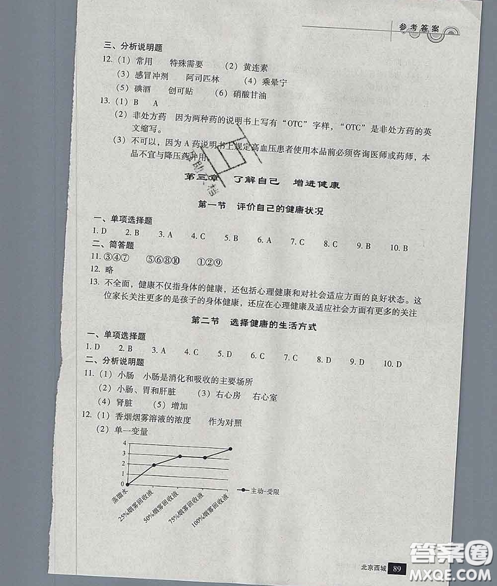 2020春北京西城學(xué)習(xí)探究診斷八年級(jí)生物下冊(cè)人教版答案