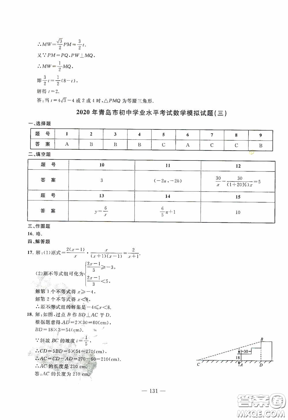 四維文化中考考什么2020中考沖刺模擬卷數(shù)學答案