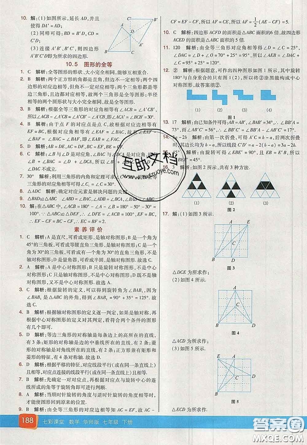 河北教育出版社2020春七彩課堂七年級數(shù)學(xué)下冊華師版答案