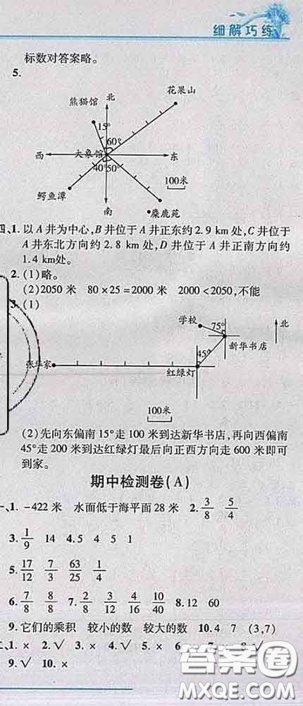 2020春名師助學(xué)系列細(xì)解巧練五年級(jí)數(shù)學(xué)下冊(cè)青島版答案