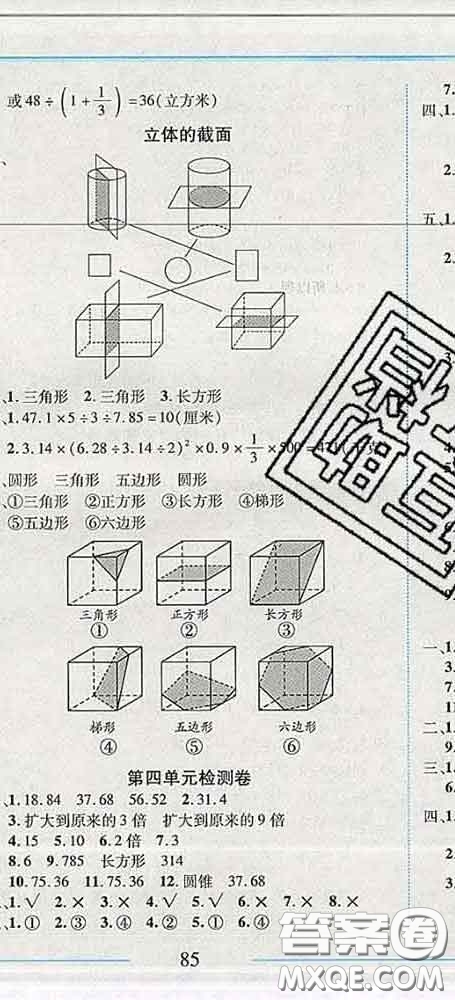 2020春名師助學(xué)系列細(xì)解巧練五年級數(shù)學(xué)下冊五四制答案