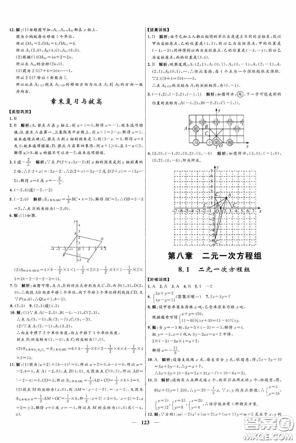 2020贏在起跑線上奪冠百分百新導(dǎo)學(xué)課時(shí)練七年級(jí)數(shù)學(xué)下冊人教版答案