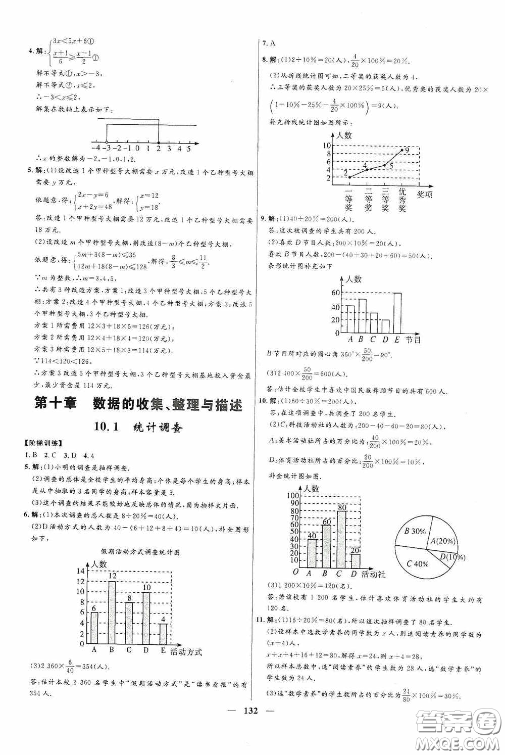 2020贏在起跑線上奪冠百分百新導(dǎo)學(xué)課時(shí)練七年級(jí)數(shù)學(xué)下冊人教版答案