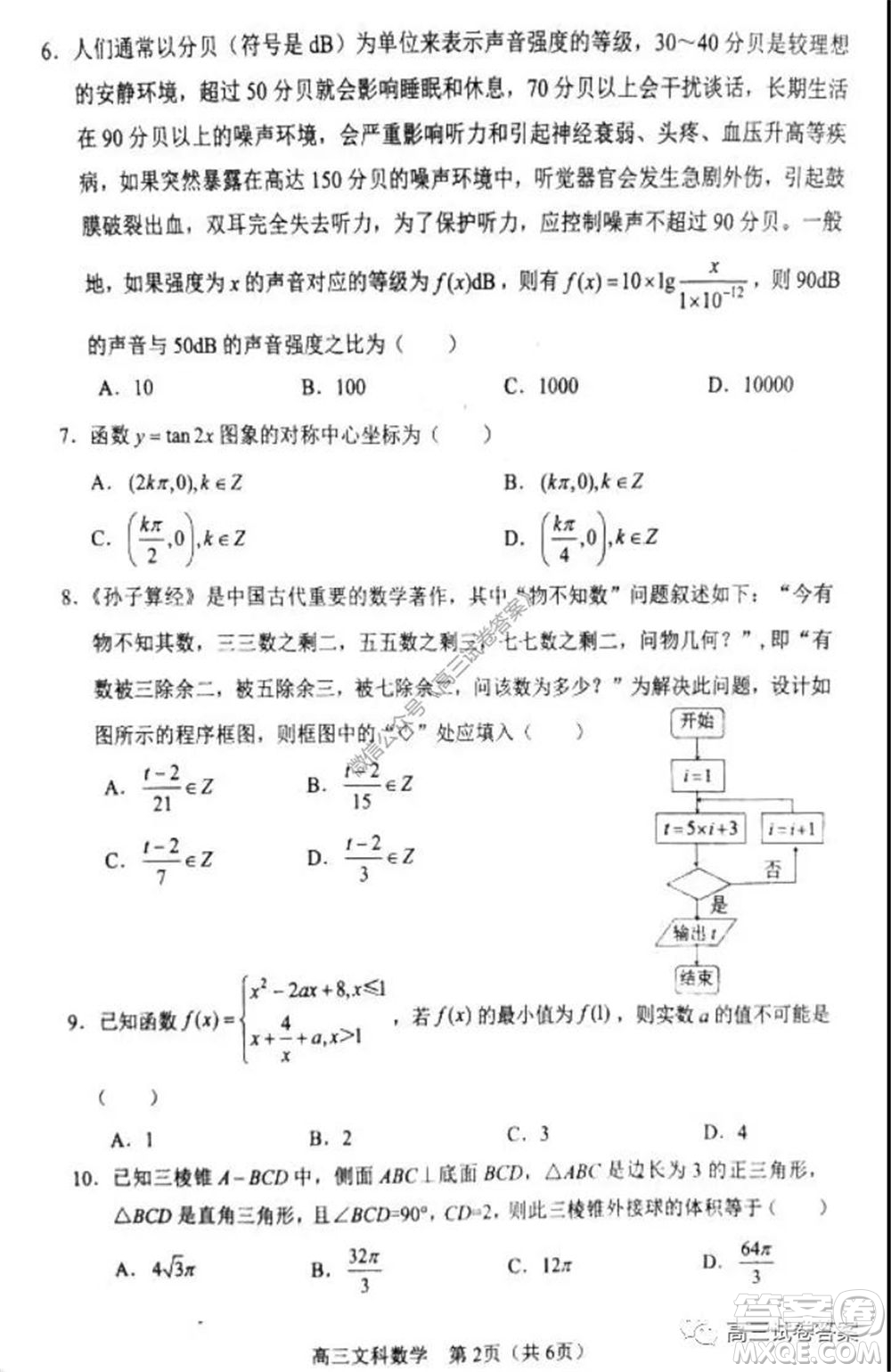 遼寧省部分重點中學(xué)協(xié)作體2020年高考模擬考試?yán)砜茢?shù)學(xué)試題及答案