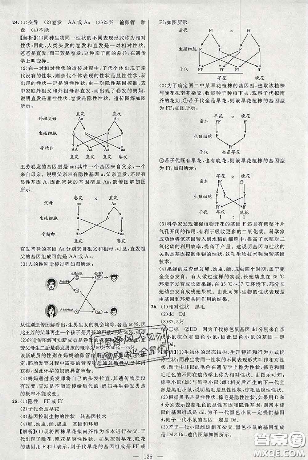 2020春名師助學(xué)系列細(xì)解巧練八年級生物下冊人教版答案