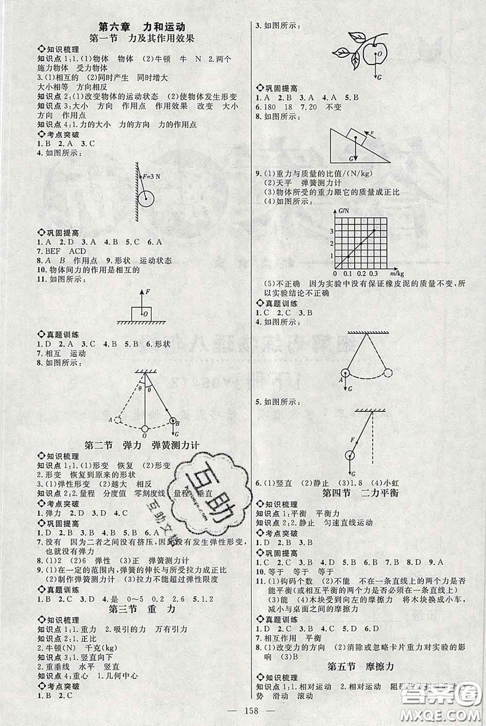 2020春名師助學(xué)系列細(xì)解巧練八年級物理下冊五四制答案