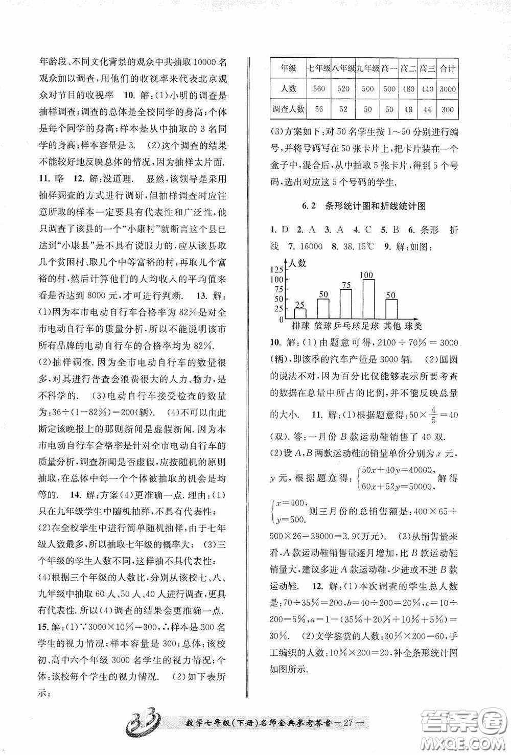 云南科技出版社2020名師金典七年級(jí)數(shù)學(xué)下冊(cè)浙教版B本答案