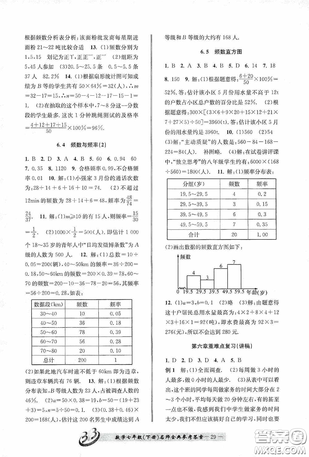 云南科技出版社2020名師金典七年級(jí)數(shù)學(xué)下冊(cè)浙教版B本答案