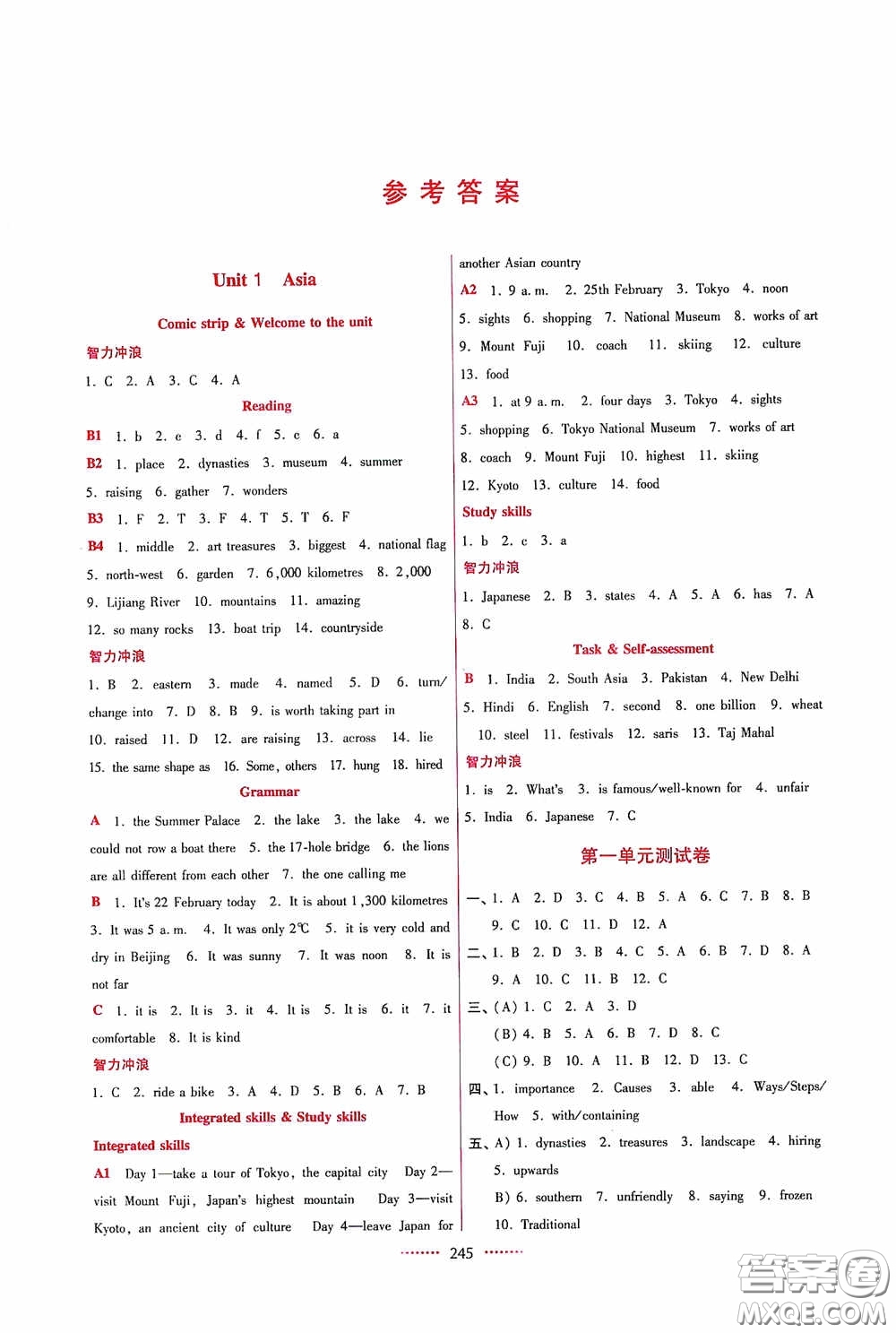 東南大學(xué)出版社2020名師點(diǎn)撥課課通教材全解析九年級(jí)英語(yǔ)下冊(cè)江蘇版答案