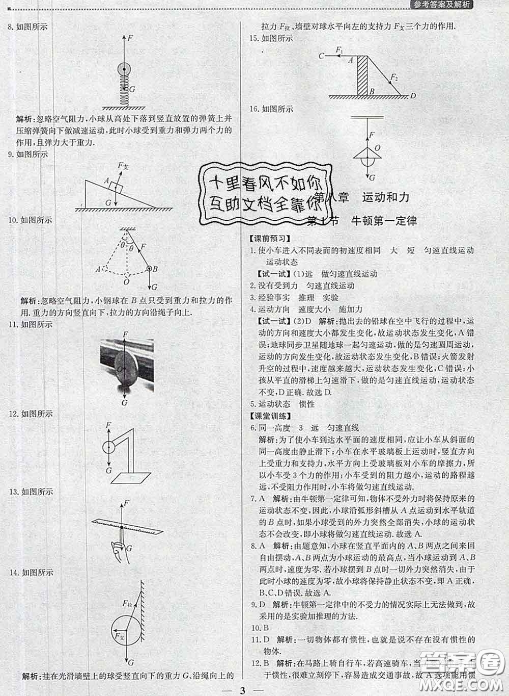 2020春提分教練優(yōu)學導練測八年級物理下冊人教版答案