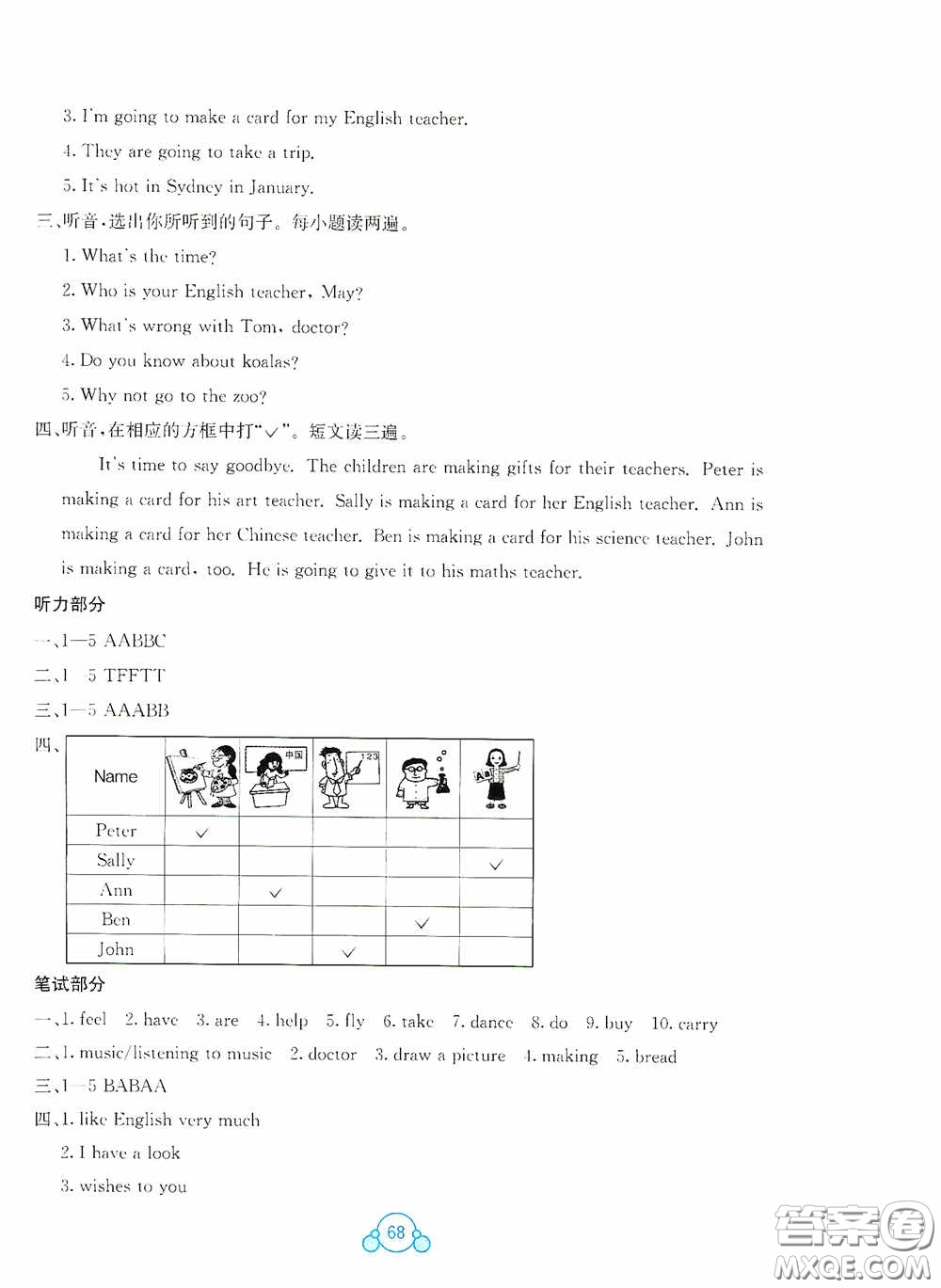 廣西教育出版社2020自主學(xué)習(xí)能力測評單元測試六年級英語下冊C版答案